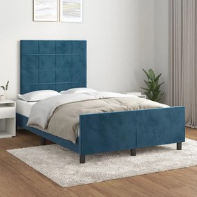 Giroletto Senza Materasso Blu Scuro 120x190 Cm Velluto /