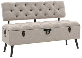 Cassapanca Con Schienale 110 Cm Crema İn Tessuto /