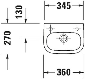 Duravit 7053600082 - Lavabo sospeso D-CODE 36x27 cm ceramica/bianco lucido