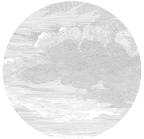 KEK Amsterdam Carta da parati panoramica Engraved Clouds 1 Circle - M - 1.9m