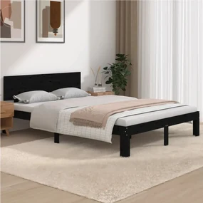 Giroletto Nero İn Legno Massello 150x200 Cm King Size /