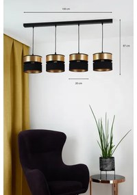 Brilagi - Lampadario a sospensione con filo ROYAL 4xE27/15W/230V nero/oro