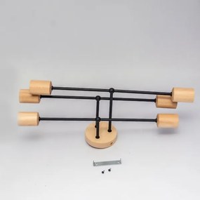 Lampadario a plafone CAMBRIDGE 6xE27/15W/230V in pino