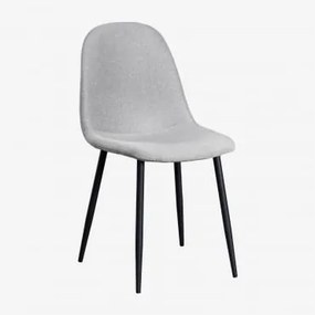 Confezione 2 sedie da pranzo Glamm Nero & Lino Grigio Cemento - Sklum