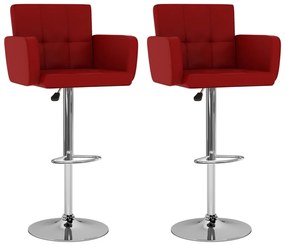 Sgabelli Da Bar 2 Pz Rosso Vino İn Similpelle /