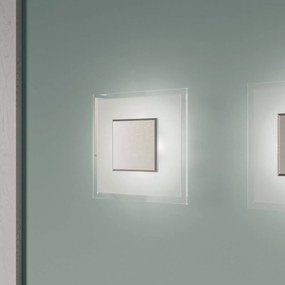 Quitani Applique a LED Lole, vetro, alluminio opaco, 25 x 25 cm