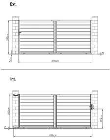 Portone scorrevole traforato 392 x 176 cm in Alluminio - PRIMO