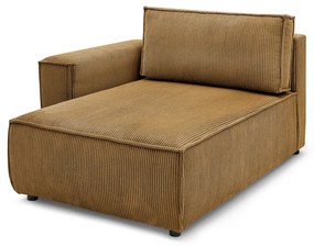 Modulo divano in velluto a coste color senape, angolo sinistro Nihad modular - Bobochic Paris
