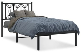 Giroletto Con Testiera İn Metallo Nero 90x200 Cm /