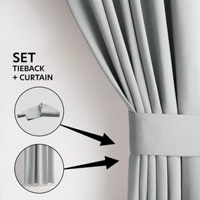 Tenda termoisolante/parzialmente oscurante grigio chiaro 140x245 cm Kierra – Restilo