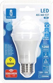 Lampadina LED A60 E27 12W 3000K con sensore movimento e crepuscolare - Aigostar