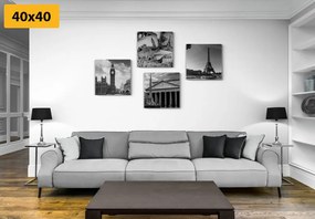 Set di quadri – Monumenti storici in bianco e nero