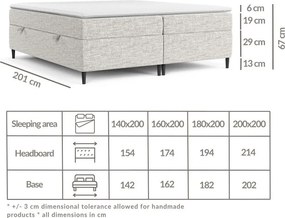 Letto boxspring blu scuro con contenitore 160x200 cm Araya - Maison de Rêve