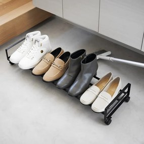 Scarpiera in metallo nero 83,5x14,5x27,5 cm Tower - YAMAZAKI