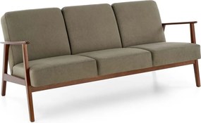 Divano Milano 3S in colore oliva Castel 39/noce grigio scuro