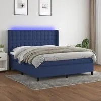 Letto a Molle con Materasso e LED Blu 180x200 cm in Tessutocod mxl 123279