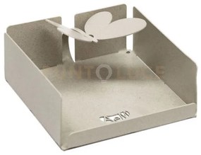 Porta salviette butterfly avorio in ferro 13x13x5cmh