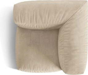 Parte divano componibile beige (con composizione variabile) con rivestimento in velluto Martina – Micadoni