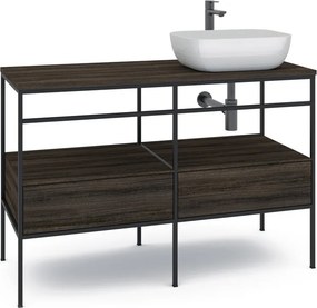 Mobile bagno da terra con lavabo L 120 x H 92 x P 45.5 cm marrone 2 cassetti per vasca dx Outline
