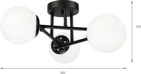 Brilagi - Lampadario da soffitto a montaggio superficiale MALIVA 3xE14/15W/230V nero/bianco