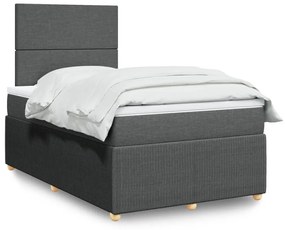 Giroletto A Molle Con Materasso Grigio Scuro 120x200 Cm Tessuto /
