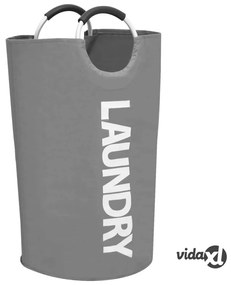 vidaXL Portabiancheria 2 pz Grigio