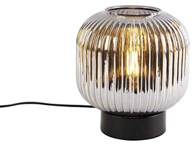 Lampada da tavolo Art Deco in vetro fumé nero - KAREL