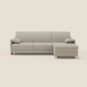 Primula divano letto angolare con materasso H18 cm - penisola contenitore in tessuto smacchiabile T05