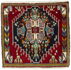 Shiraz Tappeto persiano 60x60 Rosso (Iran) Annodato A Mano