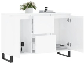 Credenza bianco lucido 104x35x70 cm in legno multistrato