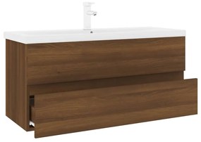 Mobile bagno lavabo integrato rovere marrone legno multistrato