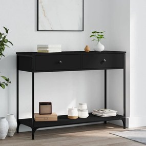 Tavolino Consolle Nero 100x34,5x75 Cm İn Legno Multistrato /