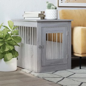 Gabbia Cani Da Arredamento Grigio Sonoma 55x75x65cm Multistrato /