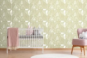 Carta da parati – Foglie magiche in versione verde
