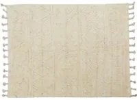 Tappeto moderno California, stile kilim, 100% cotone, avorio, 230x160cm