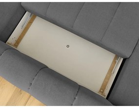 Divano angolare grigio scuro allungabile e con contenitore (penisola a destra/a U) Fuji – Bobochic Paris