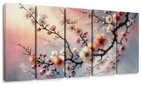 Quadri 5 pezzi – Ramo in fiore