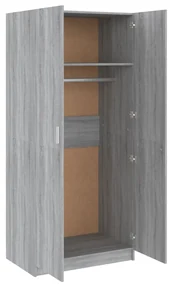 Armadio grigio sonoma 80x52x180 cm in legno multistrato