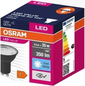 Lampadina LED VALUE PAR16 GU10/4,5W/230V 4000K 120° nero - Osram