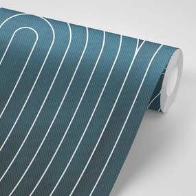 Carta da parati – Motivo arcobaleno blu Mid-Century