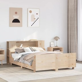 Letto Senza Materasso 140x190 Cm İn Legno Massello Di Pino /