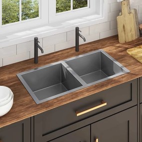 Lavello Da Cucina Lavorato A Mano İn Acciaio Inox /
