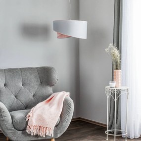 Duolla Lampada a sospensione Cello, grigio/rosa