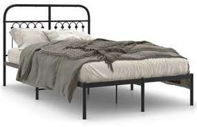 Giroletto Con Testiera İn Metallo Nero 120x190 Cm /