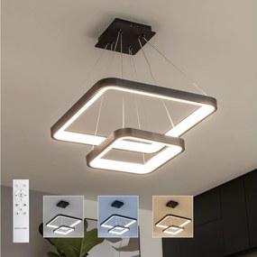 Brilagi - Lampada a sospensione LED dimmerabile con cavo FALCON SLIM LED/78W/230V 50x50 cm nero + telecomando