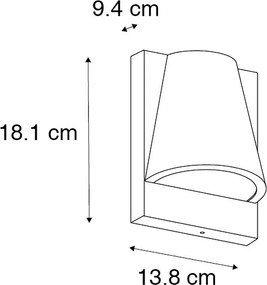 Lampada da parete per esterni intelligente nera IP44 con WiFi GU10 - Femke