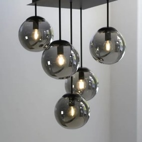 JUST LIGHT. 14602-18 - Lampadario a sospensione con supporto rigido WIDOW 5xE14/25W/230V nero