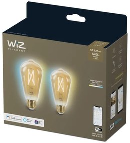 SET 2x Lampadina LED Dimmerabile VINTAGE ST64 E27/6,7W/230V 2000-5000K Wi-Fi - WiZ