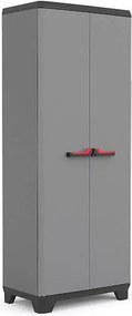 Armadio Portascope da Esterno 3 Ripiani 68x39x173H cm in Plastica Keter Stilo Grigio...