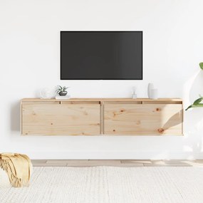 Pensili 2 Pz 80x30x35 Cm İn Legno Massello Di Pino /